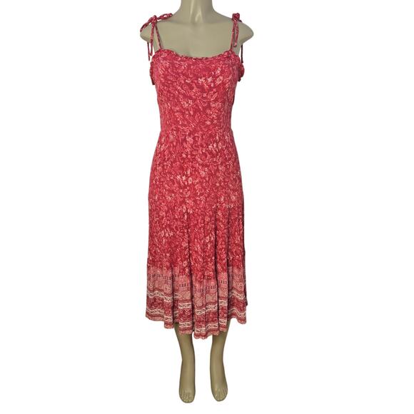 Knox Rose Dresses & Skirts - Knox Rose Midi Dress Womens Medium Smocked Bohemian Floral Cottage Coquette Boho